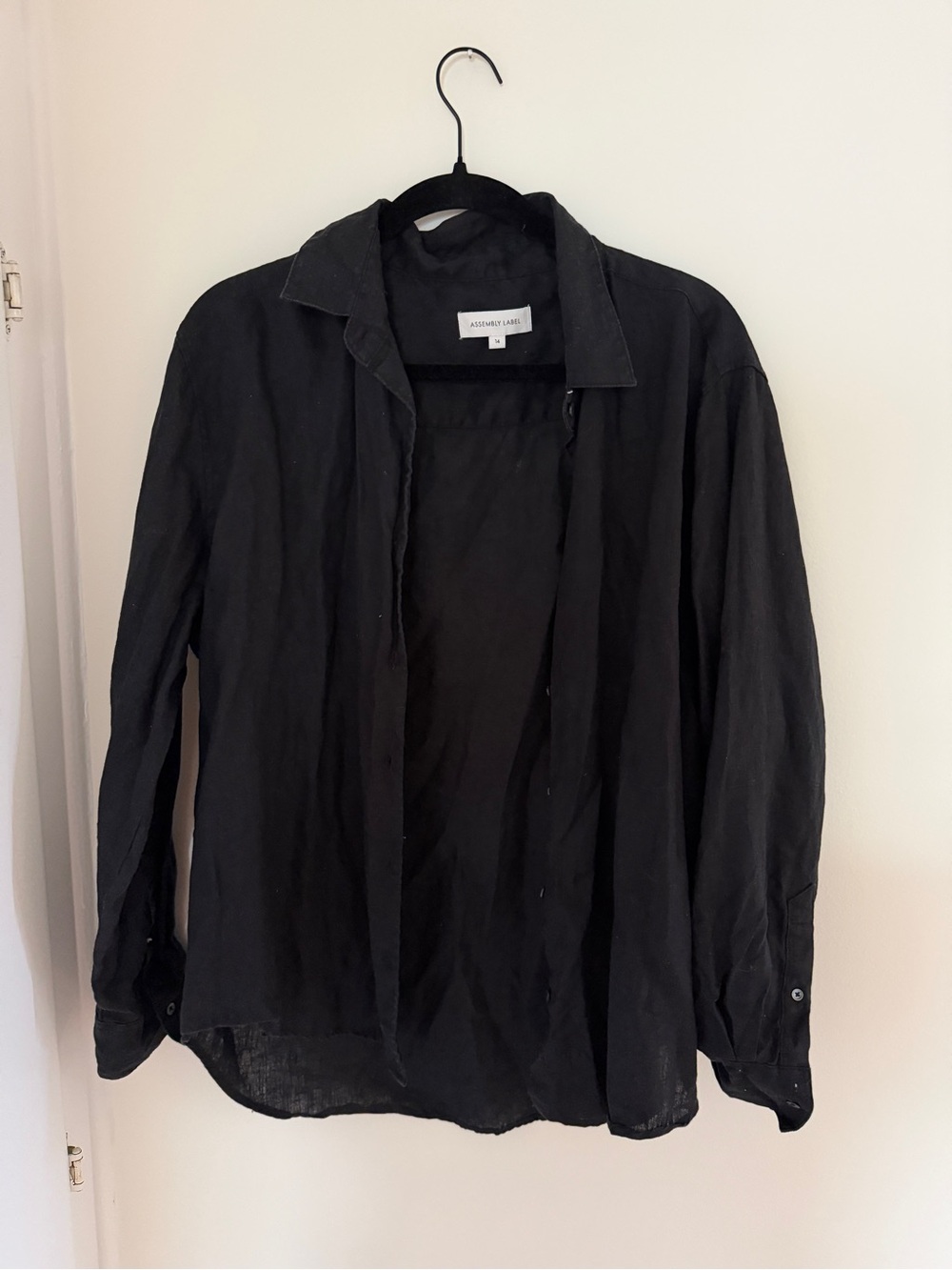 Assembly Label Black Lightweight Shirt Jacket